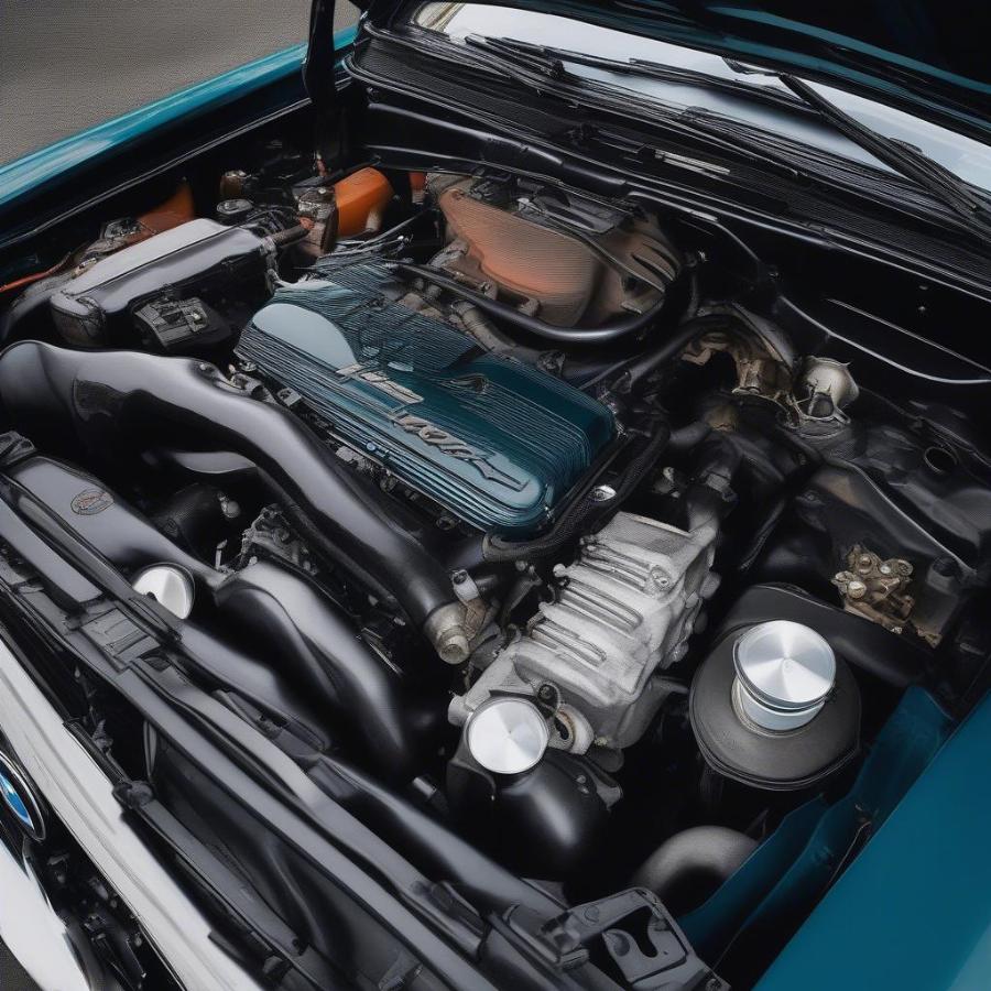 Inspecting the Engine Bay of a BMW 2002