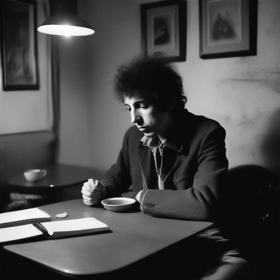 Bob Dylan Writing in the Chelsea Hotel