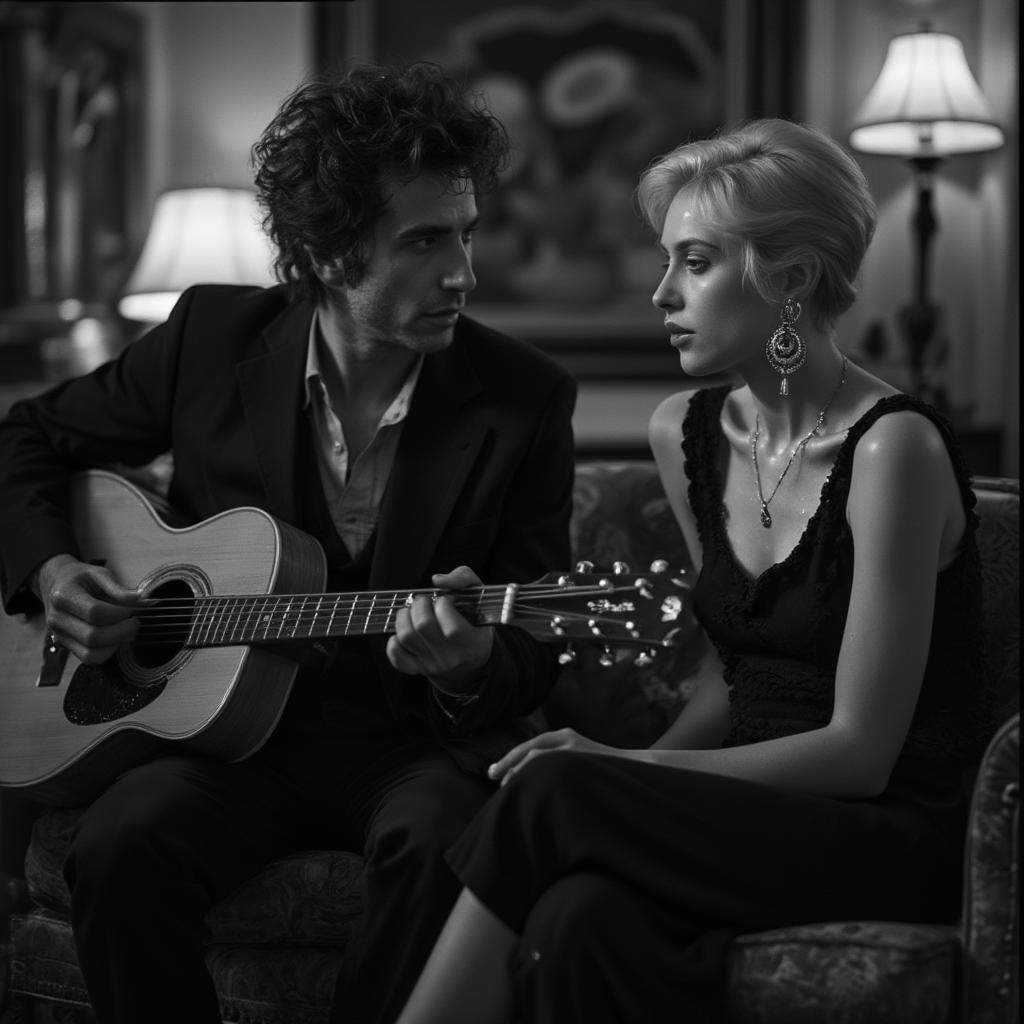 Bob Dylan and Edie Sedgwick at the Chelsea Hotel