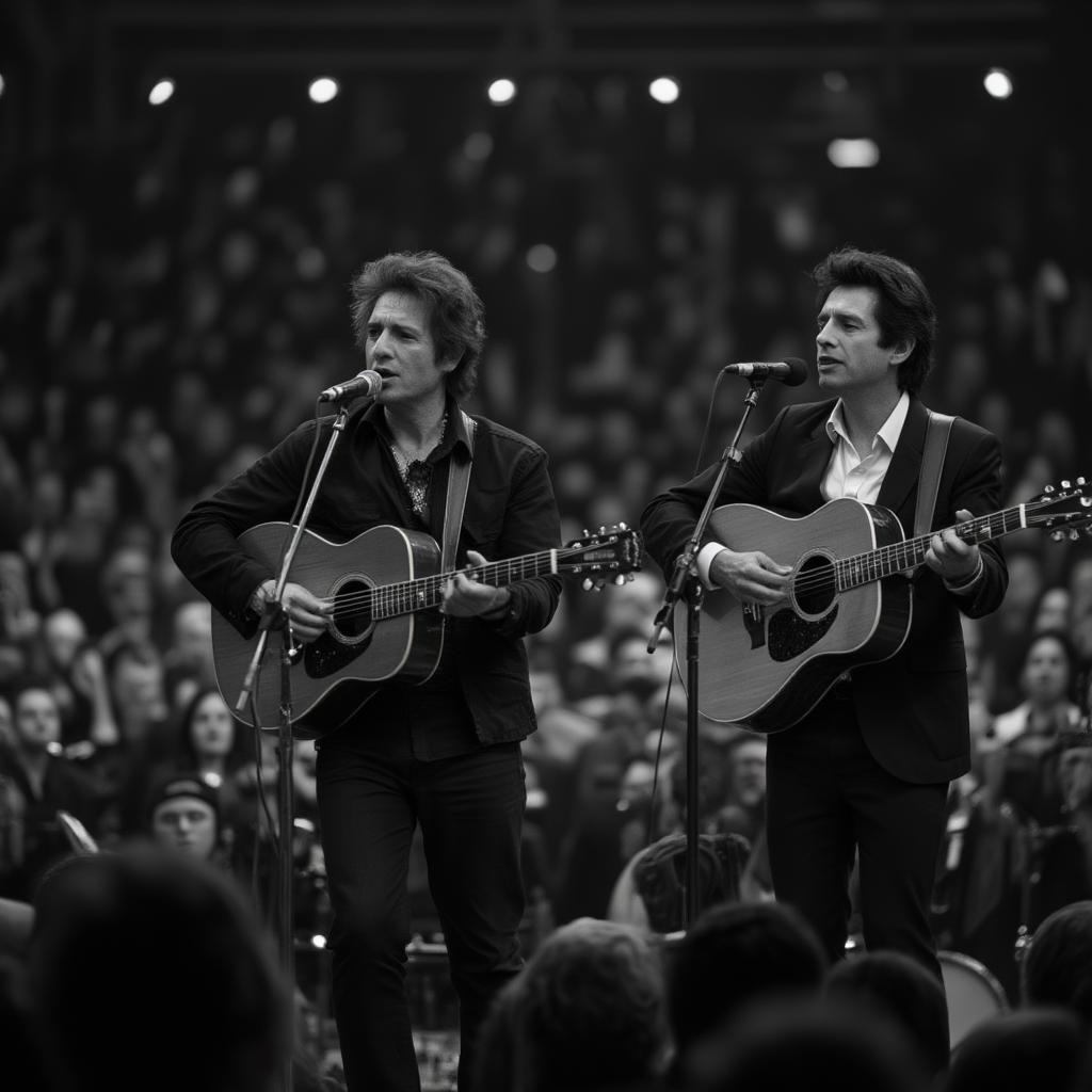 Bob Dylan and Johnny Cash performing live