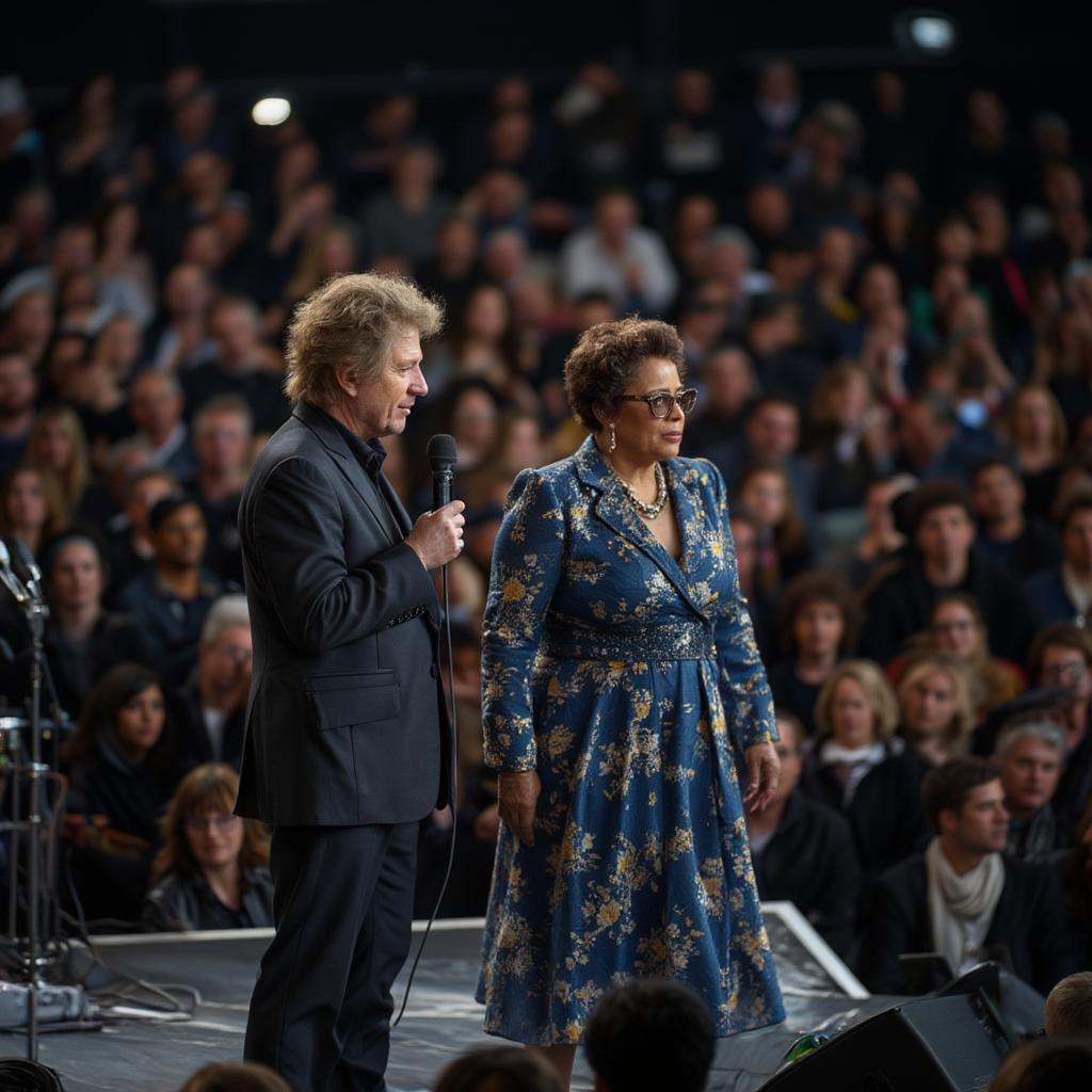 Bob Dylan and Mavis Staples on Stage