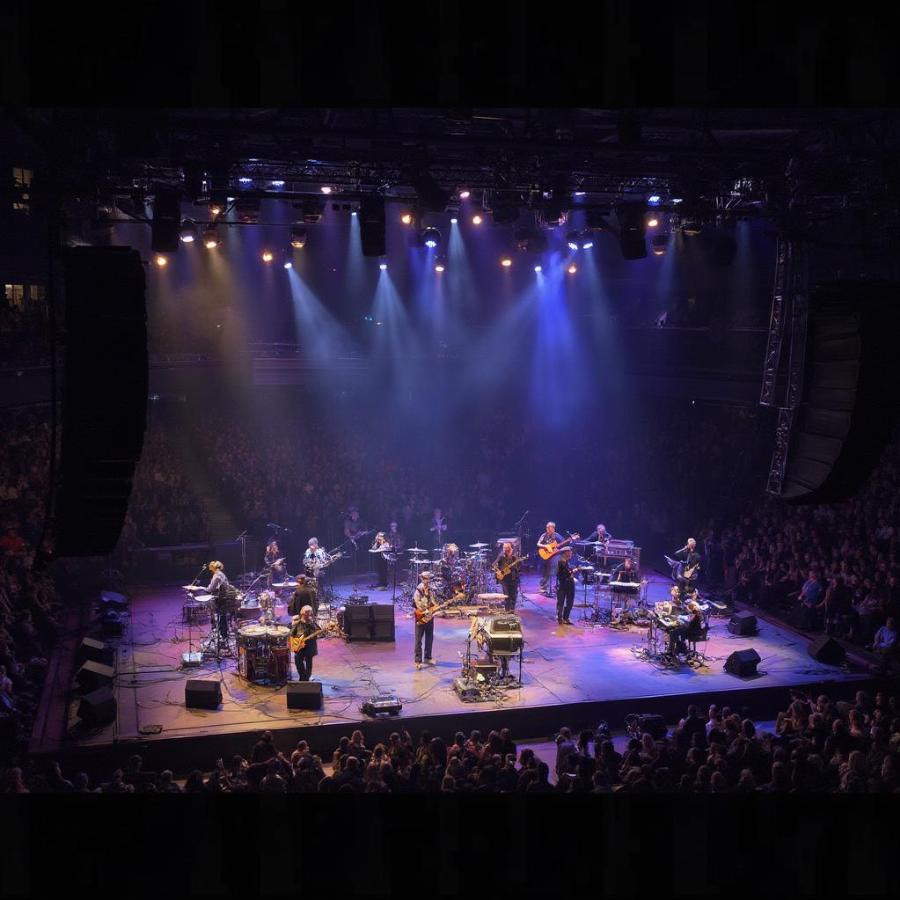 Bob Dylan's stage setup at Madison Square Garden