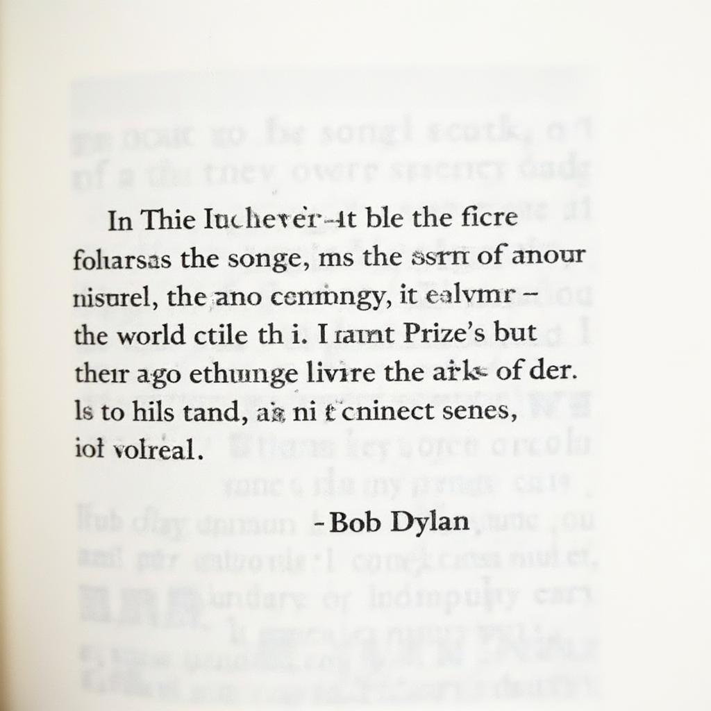 bob dylan noble prize acceptance