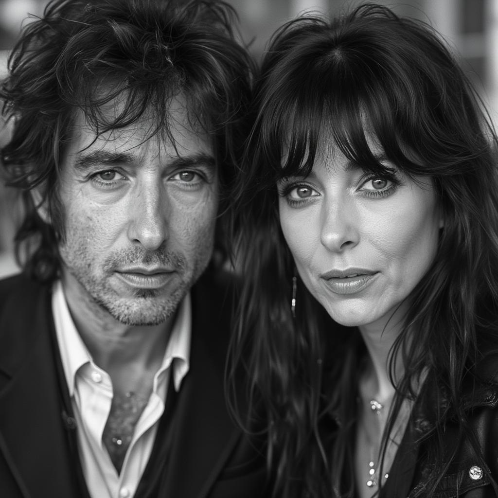 bob dylan and patti smith candid photograph