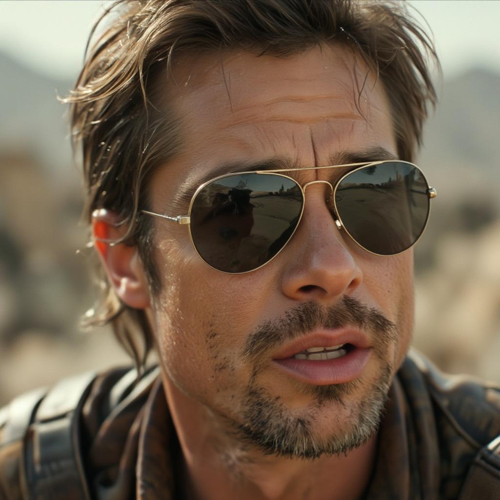 brad pitt aviator sunglasses style