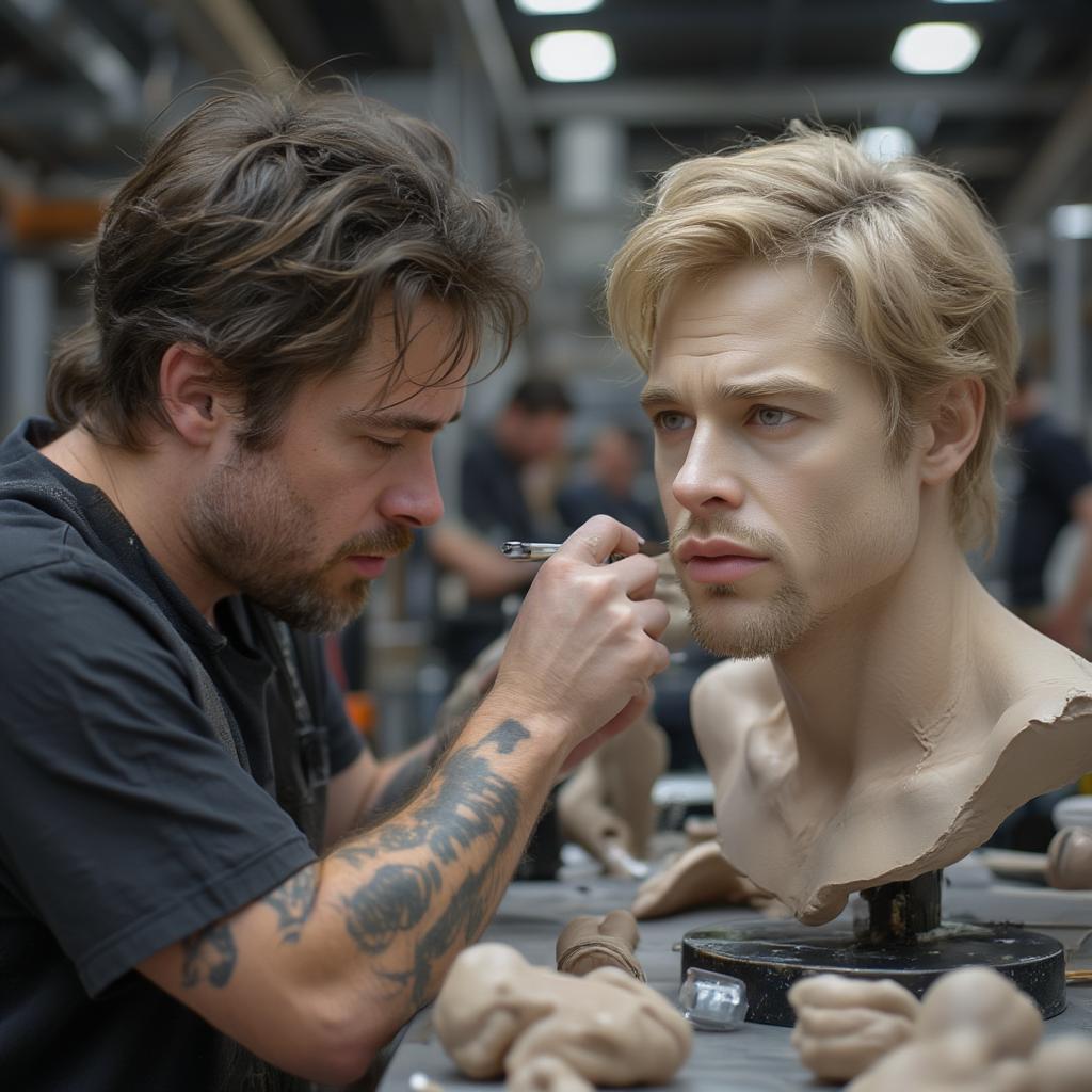 Creating Brad Pitt wax figure