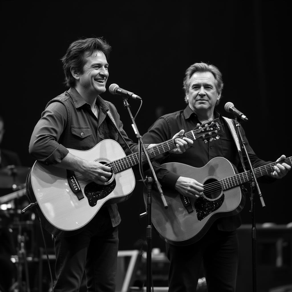 Bruce Springsteen and Johnny Cash: American music icons.