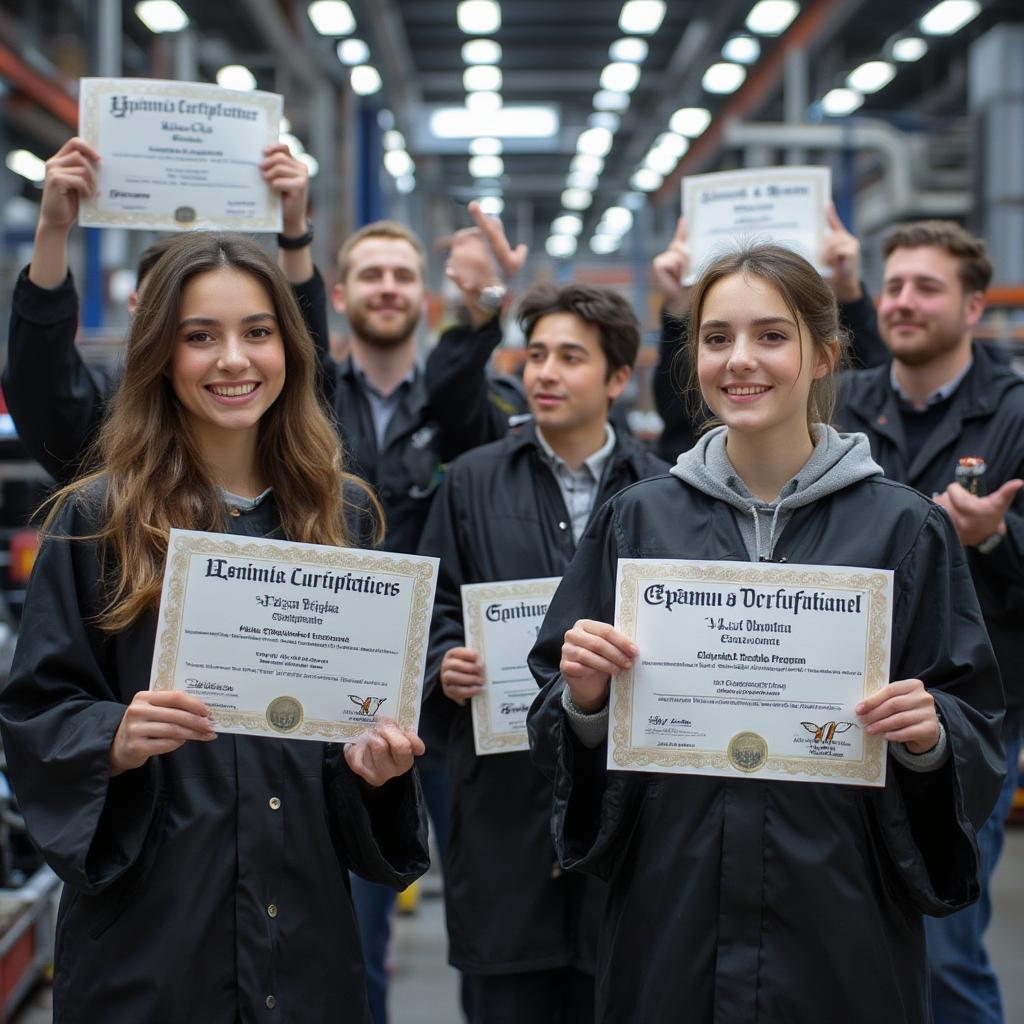 Celebrating Success: Graduation from Car Repair Training Program