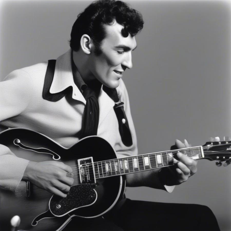 Carl Perkins Performing Blue Suede Shoes