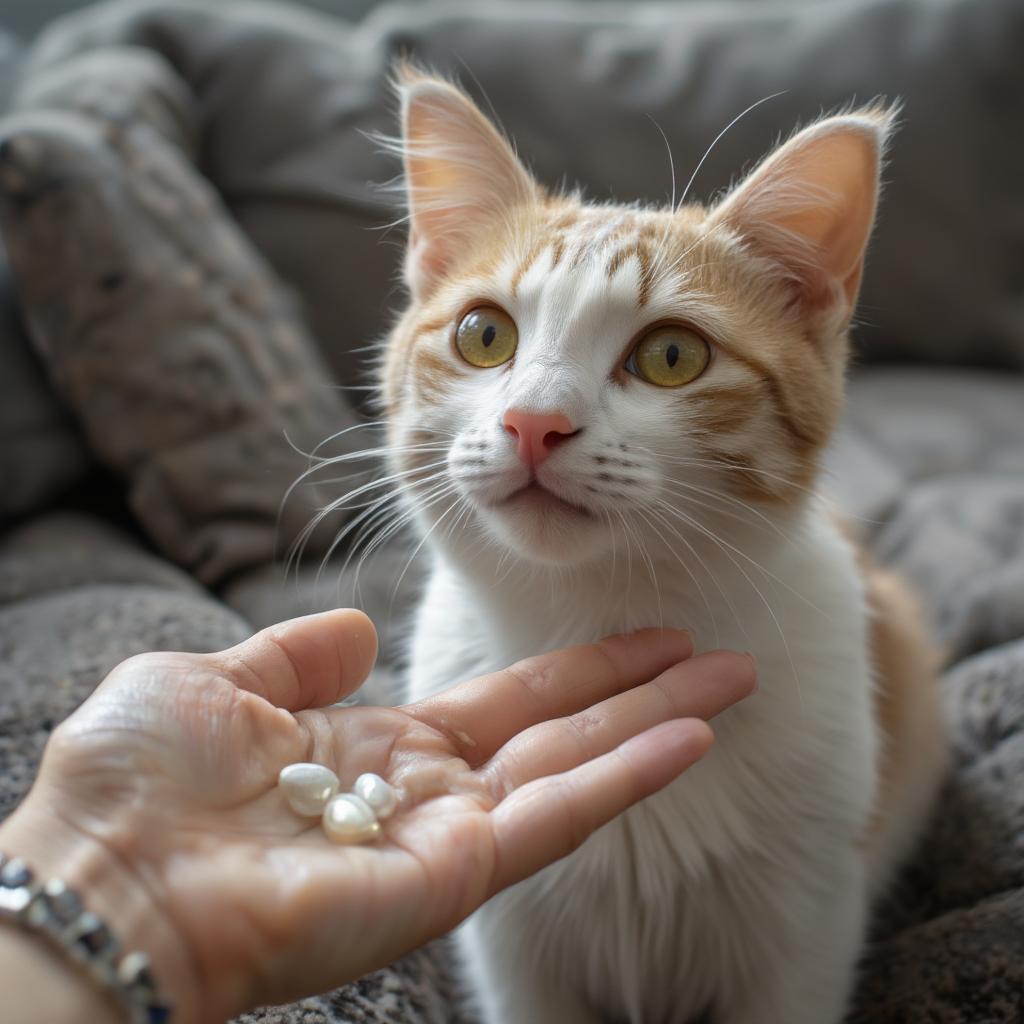 Administering Comfortis to a Cat as a Treat