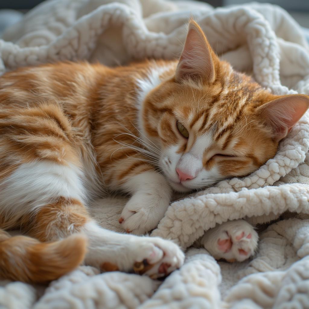 cat sleeping peacefully