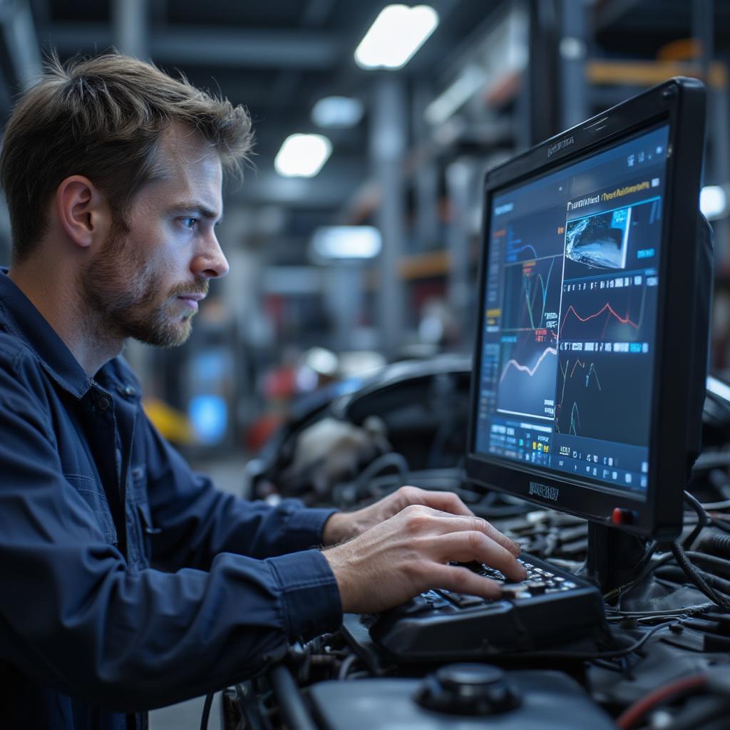 Certified Auto Mechanic Using Computer Diagnostics