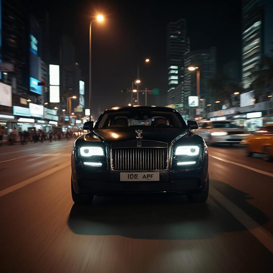 Chauffeur-Driven Rolls Royce in Mumbai at Night