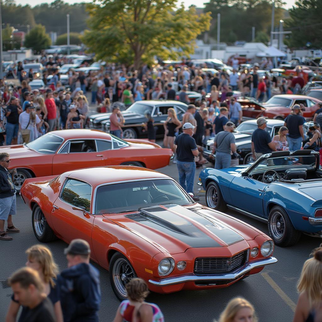 chevy muscle car event crowd