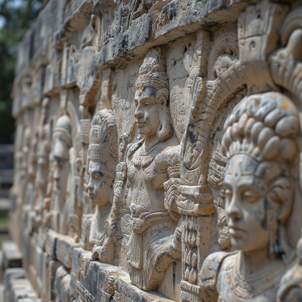 intricate carvings on chichen itza structures