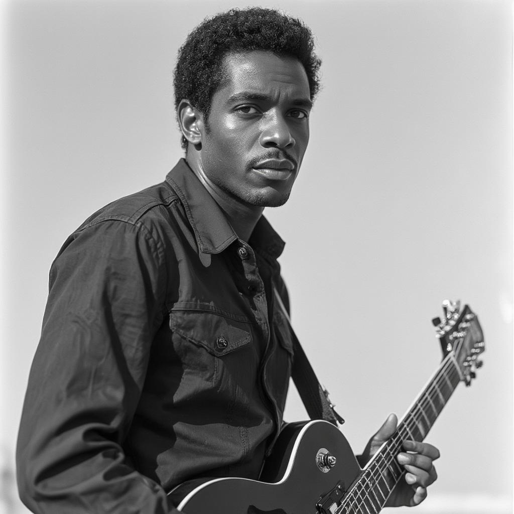 chuck berry holding guitar 1950s promo photo