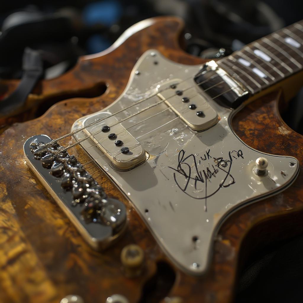 Chuck Berry Autographed Guitar on eBay Listing