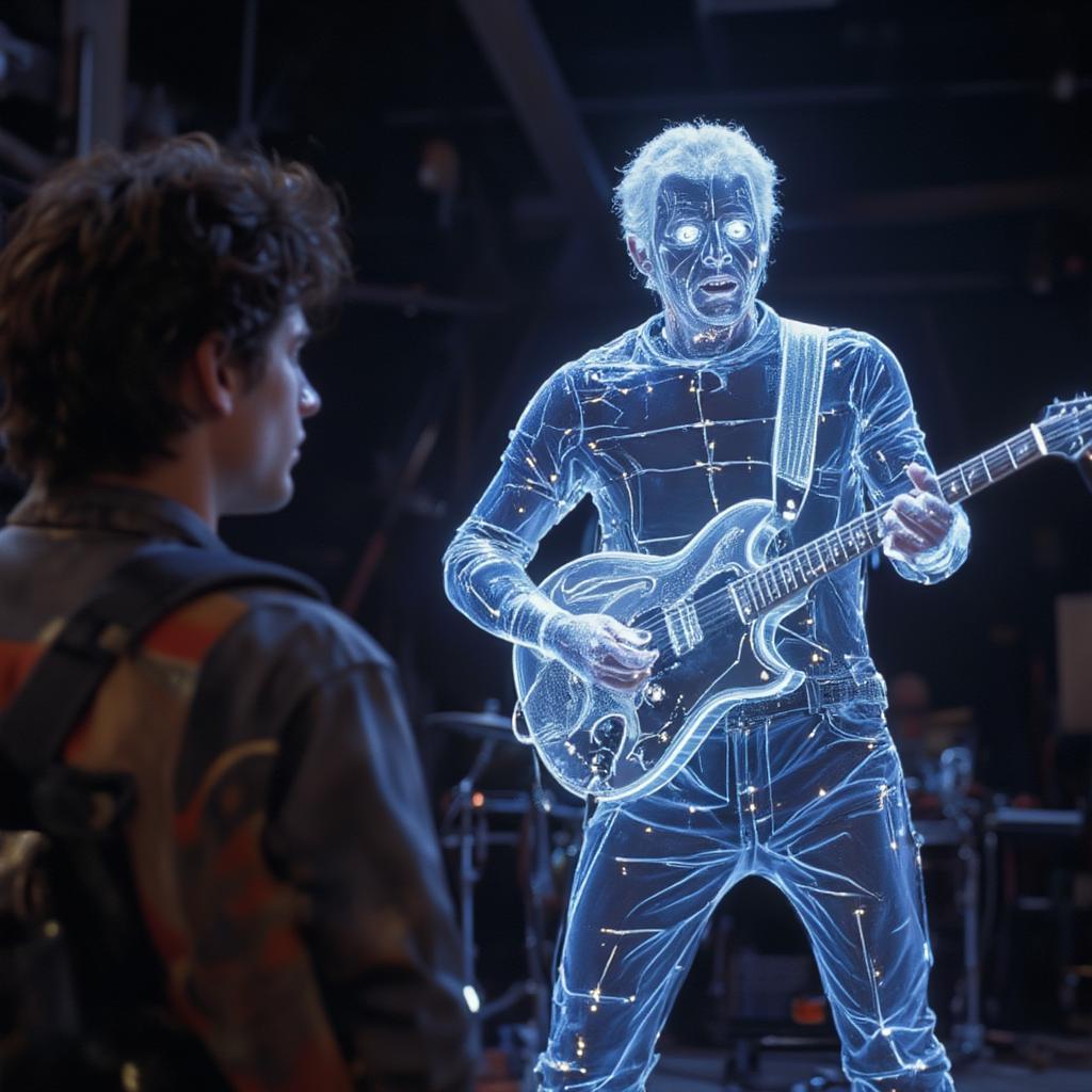 Chuck Berry performing Johnny B. Goode in a scene from the movie Back to the Future