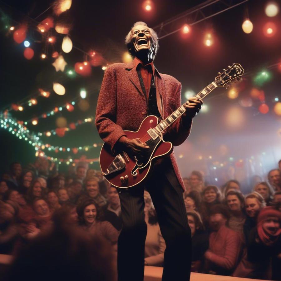 Chuck Berry Performing at a Christmas Concert