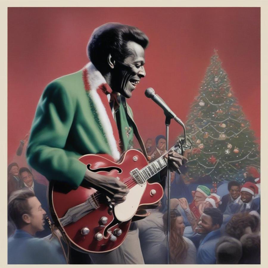 Chuck Berry Performing Christmas Music on Stage