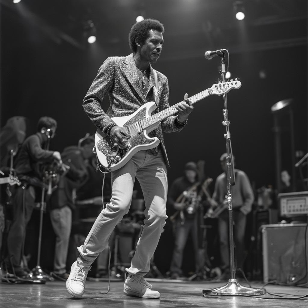 chuck berry performing his signature duck walk