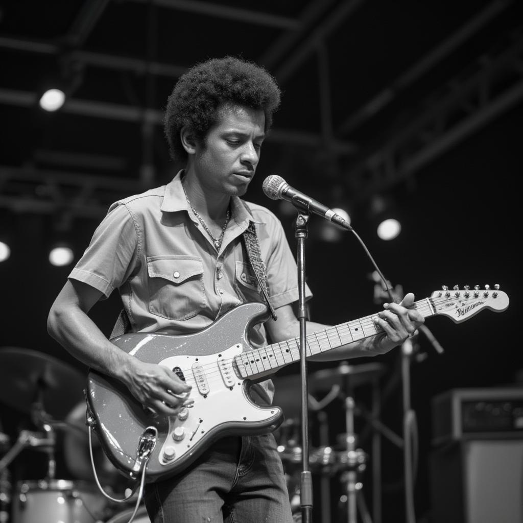 Chuck Berry early guitar days with his guitar