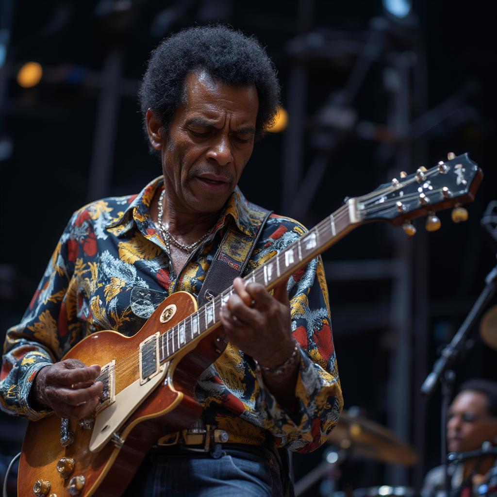 Chuck Berry Performing a Guitar Solo