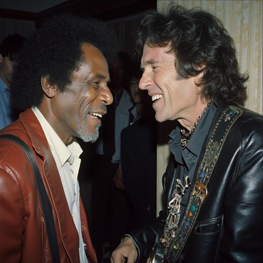 Chuck Berry and Keith Richards Backstage