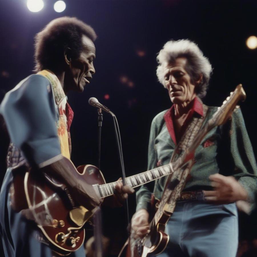 Chuck Berry and Keith Richards in Hail! Hail! Rock 'n' Roll