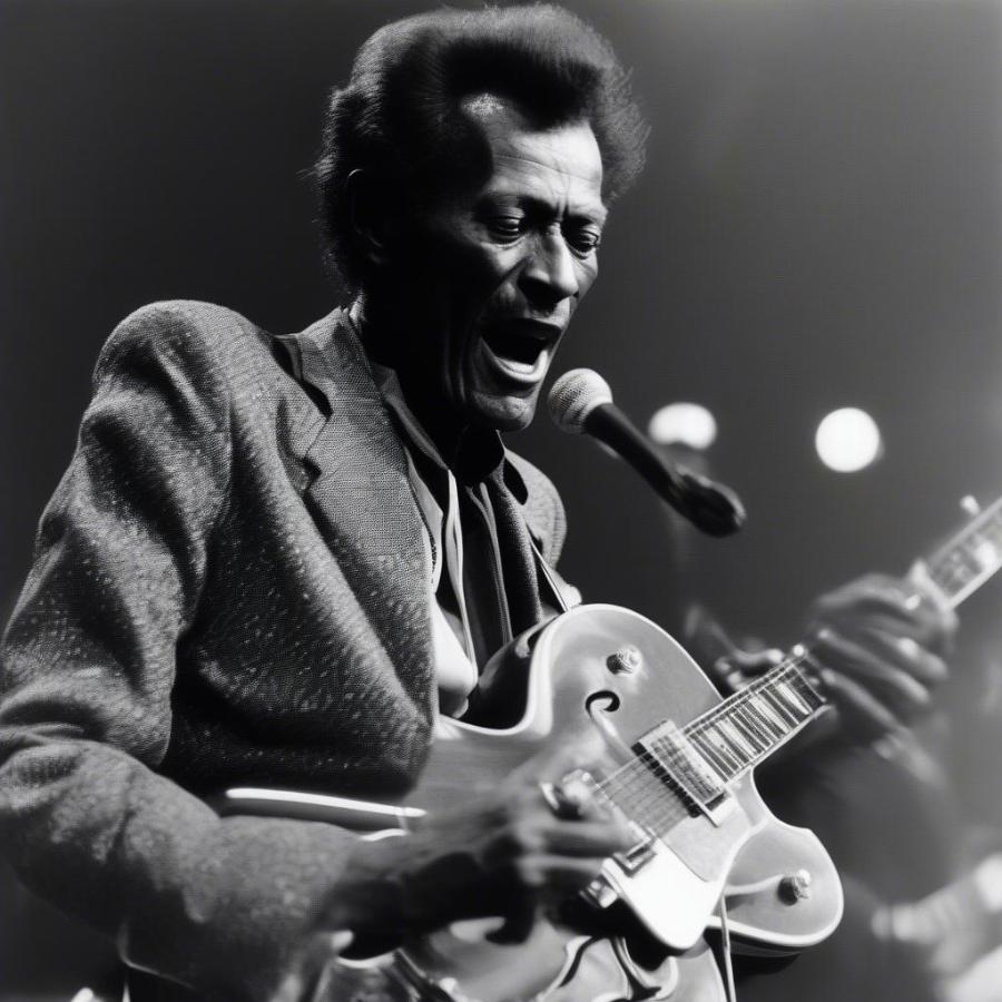 Chuck Berry Electrifies the Stage in a 1986 Concert