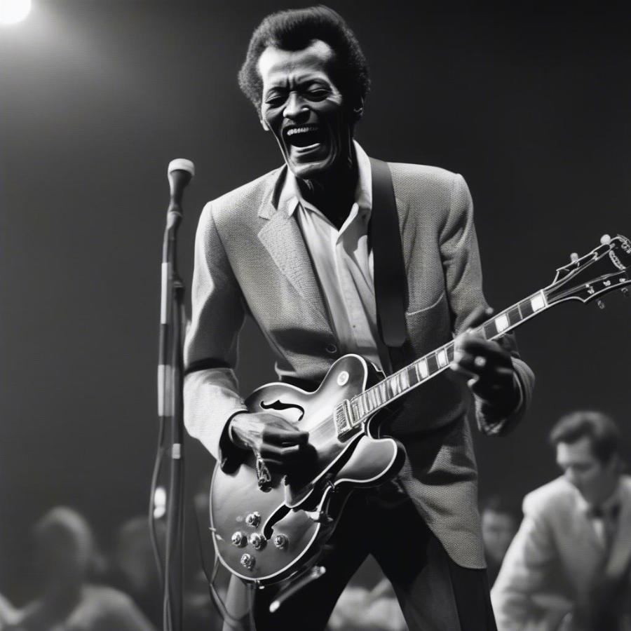 Chuck Berry performing Johnny B. Goode live in 1958