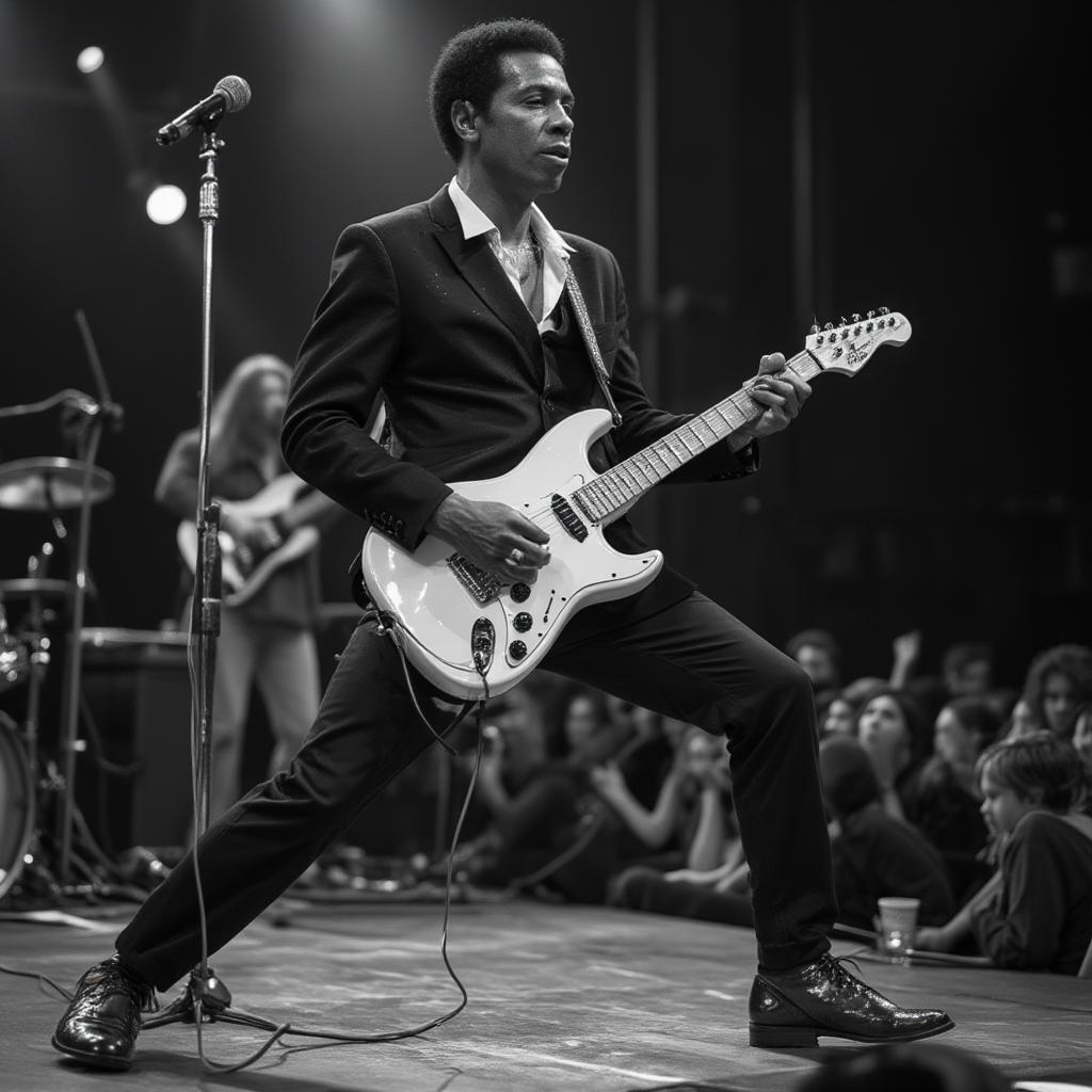 Chuck Berry playing guitar on Rudolph the Red Nosed Reindeer performance