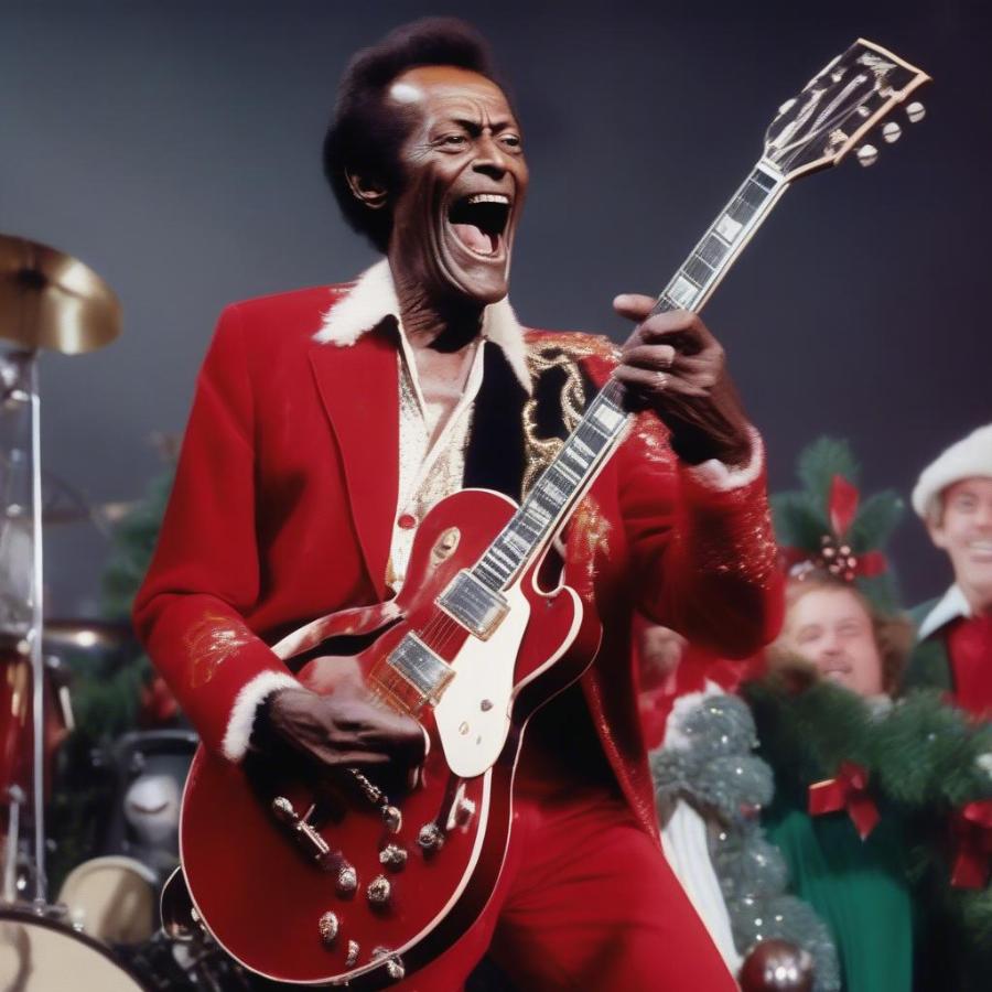 Chuck Berry Performing Run Rudolph Run