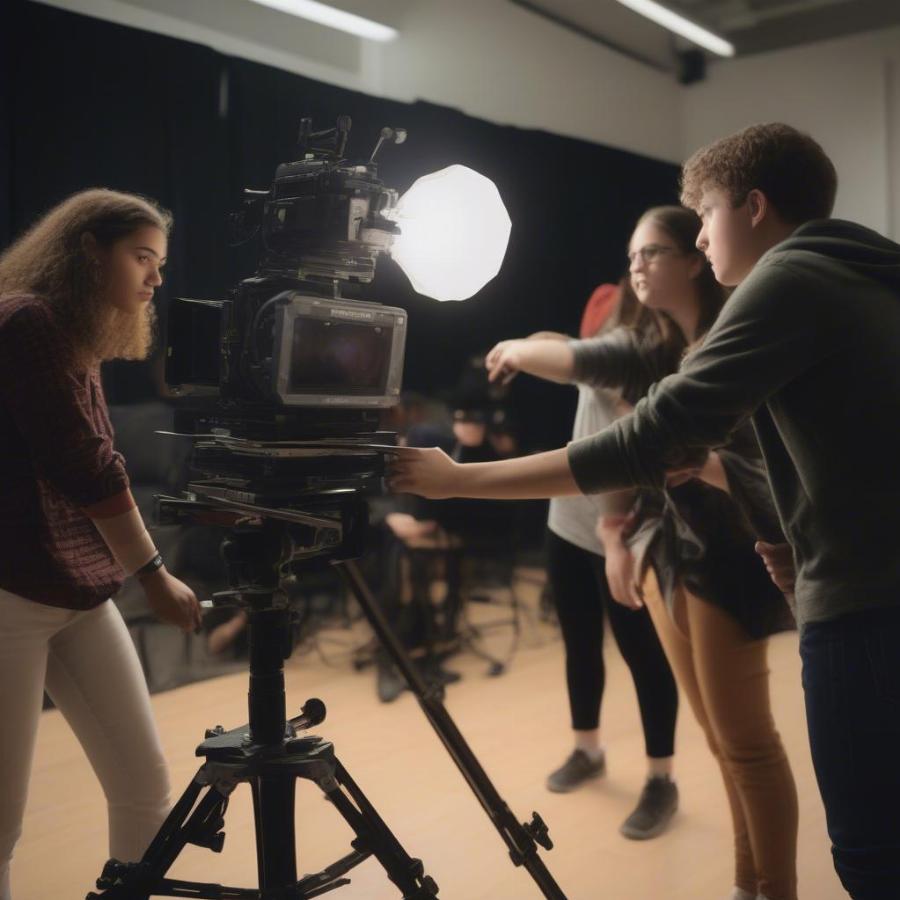 Student Film Setup in Cinematography Class