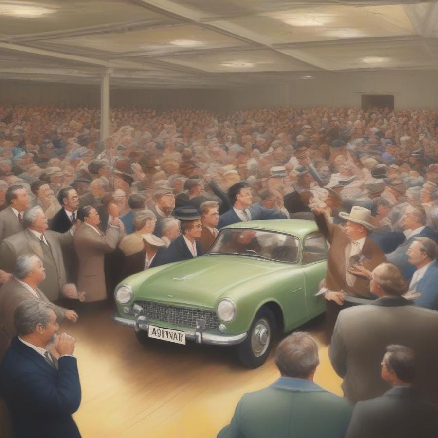 Bidding at a Classic Car Auction