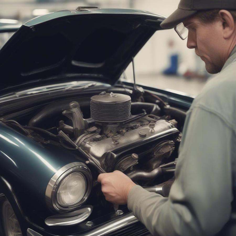 Classic Car Engine Inspection