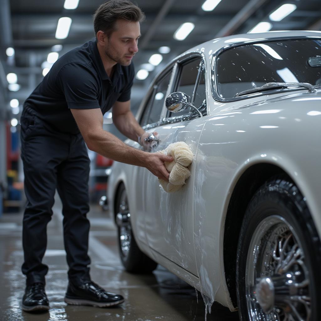 hand-washing-a-vintage-car