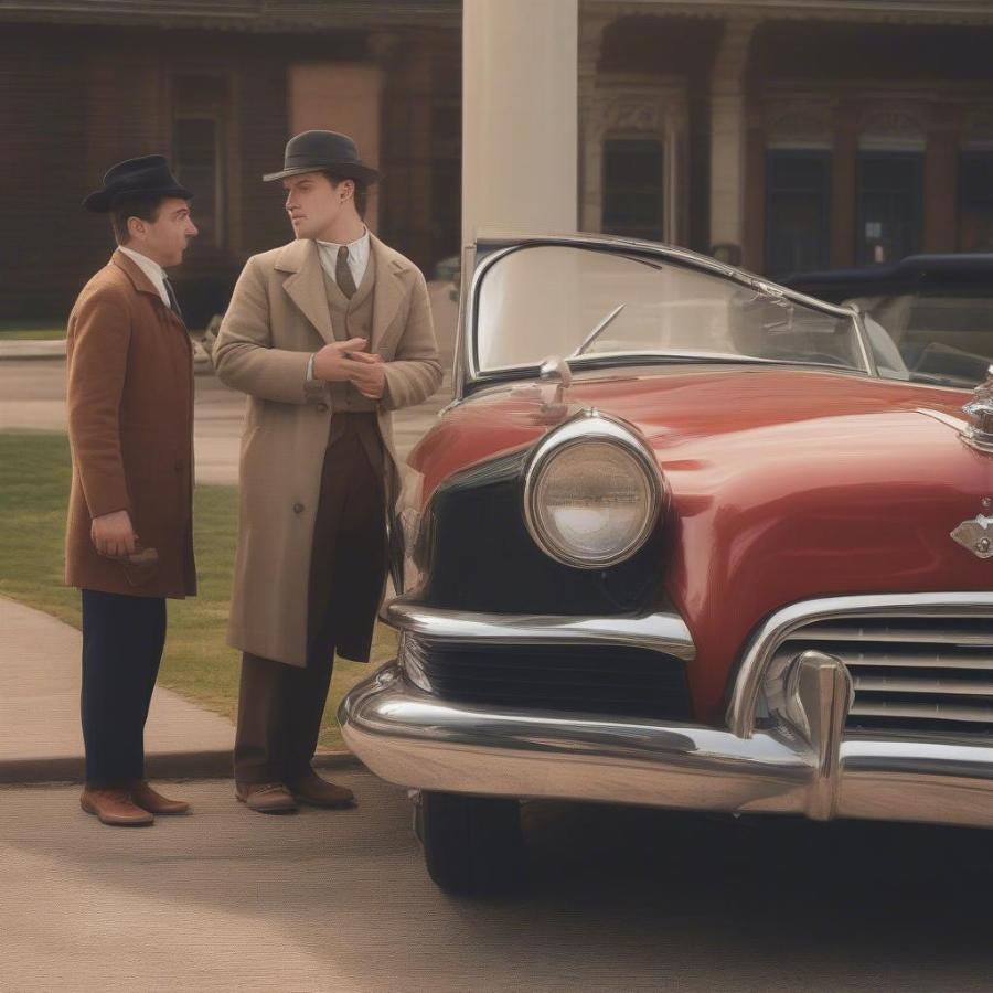 Engaging in Conversation at a Classic Car Meet