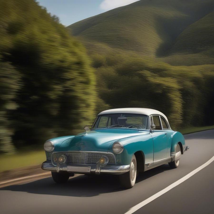 Classic Car Enjoying the Open Road