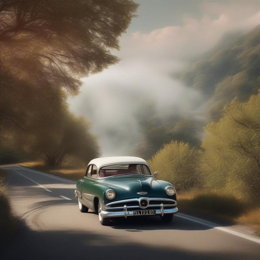 Classic Car Enjoying a Scenic Drive