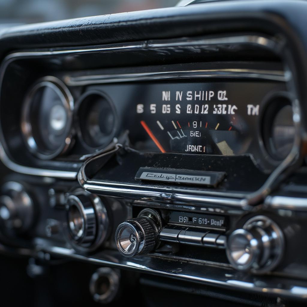 vintage car radio playing classic oldies