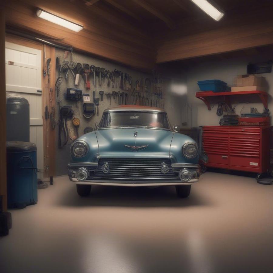 Classic Car Stored in Secure Garage for Insurance Purposes