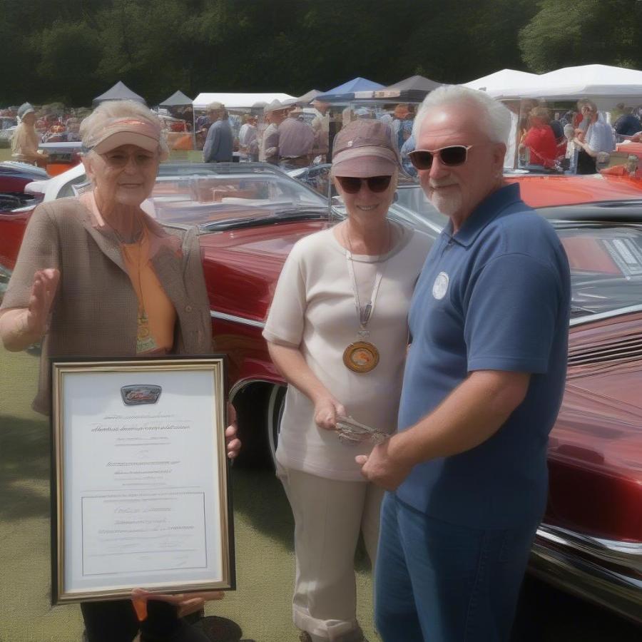 Award Ceremony at a Classic Car Show