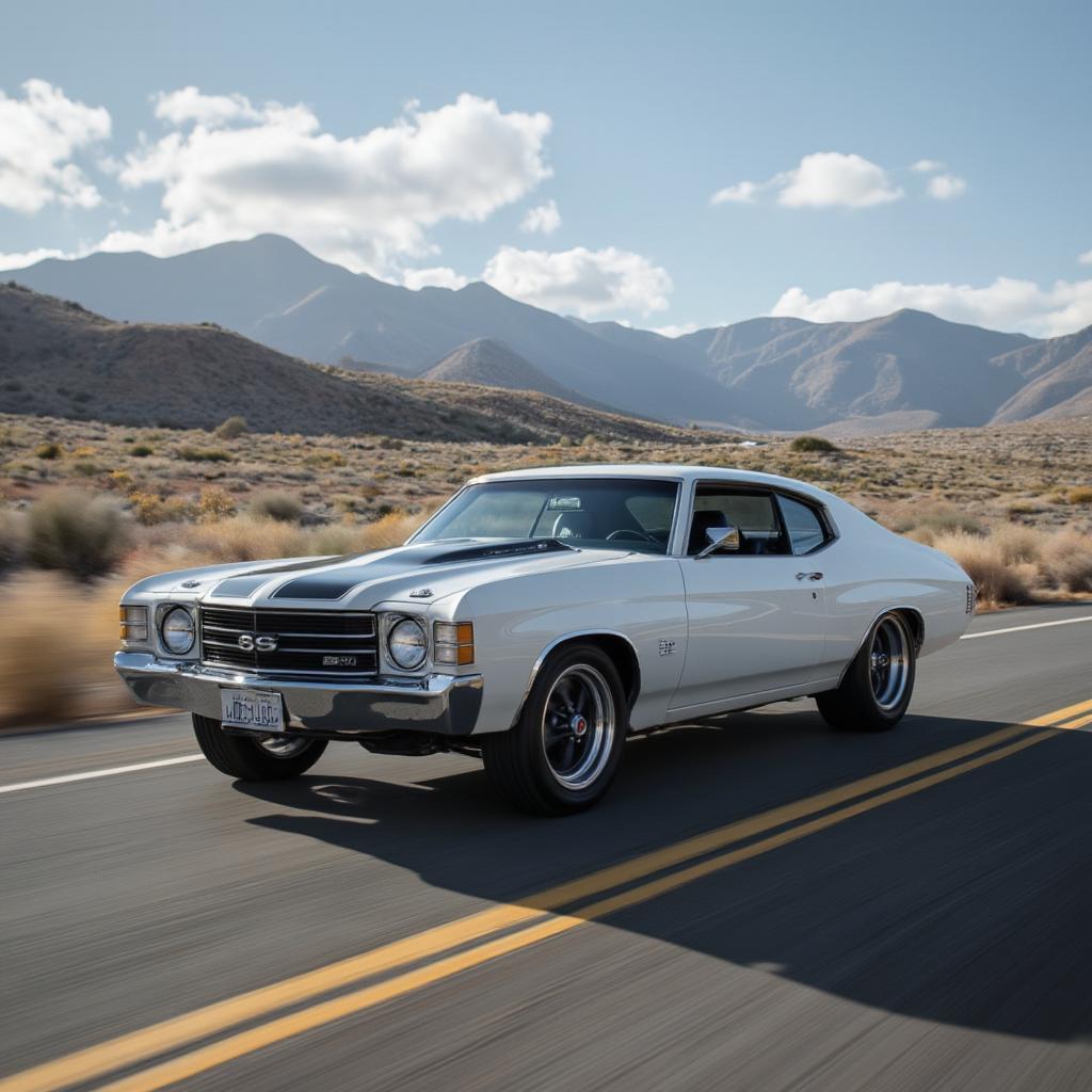 Restored Chevelle SS Cruising on Open Road