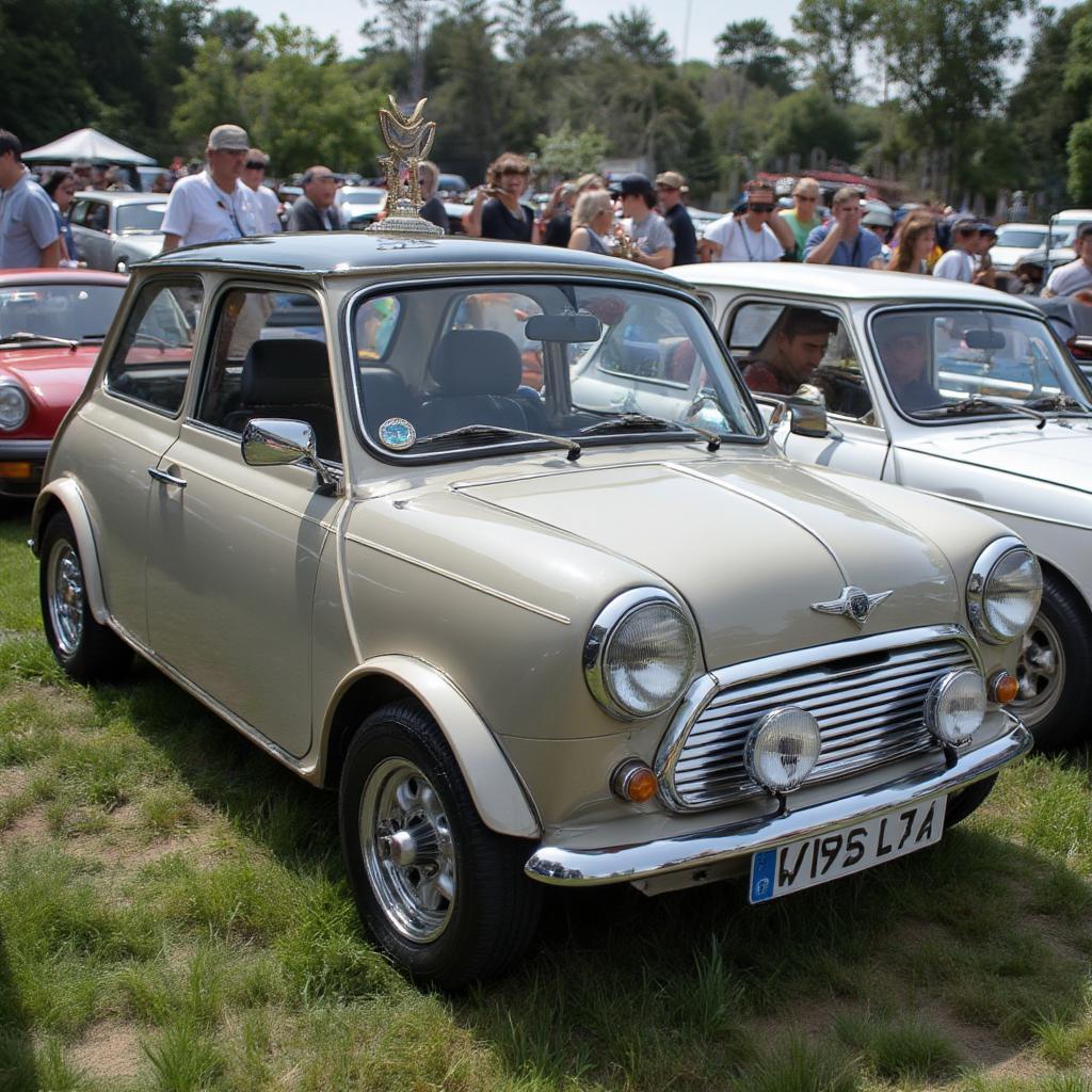 Classic Mini Cooper Displayed at a Car Show Event