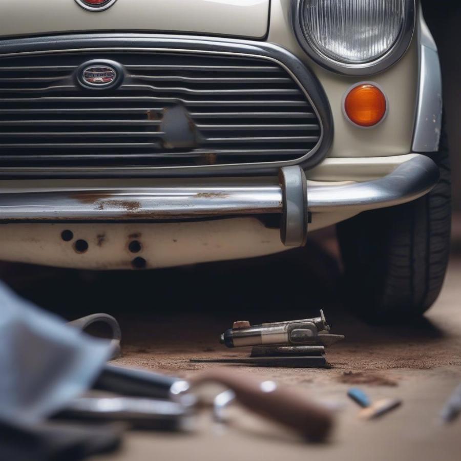 Inspecting a Classic Mini Cooper for Sale