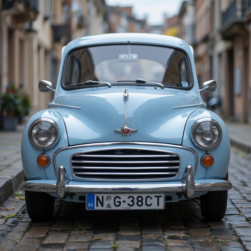 classic morris minor front view