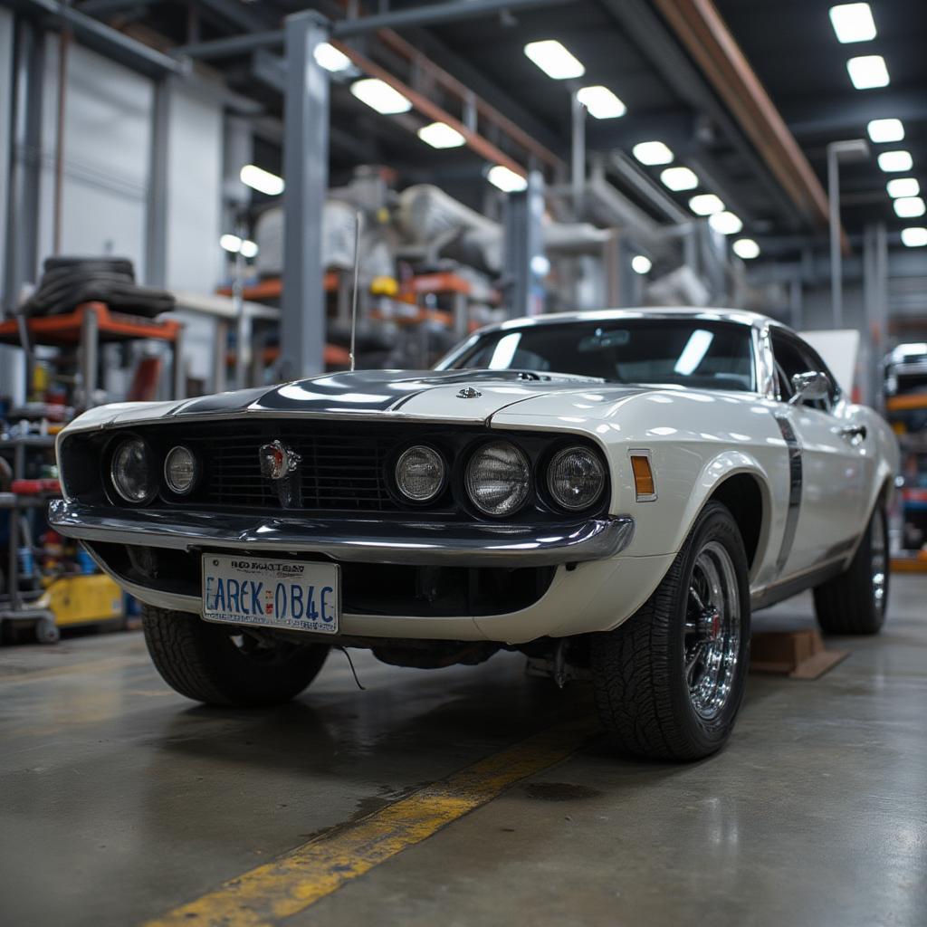 Classic Muscle Car in Indian Garage