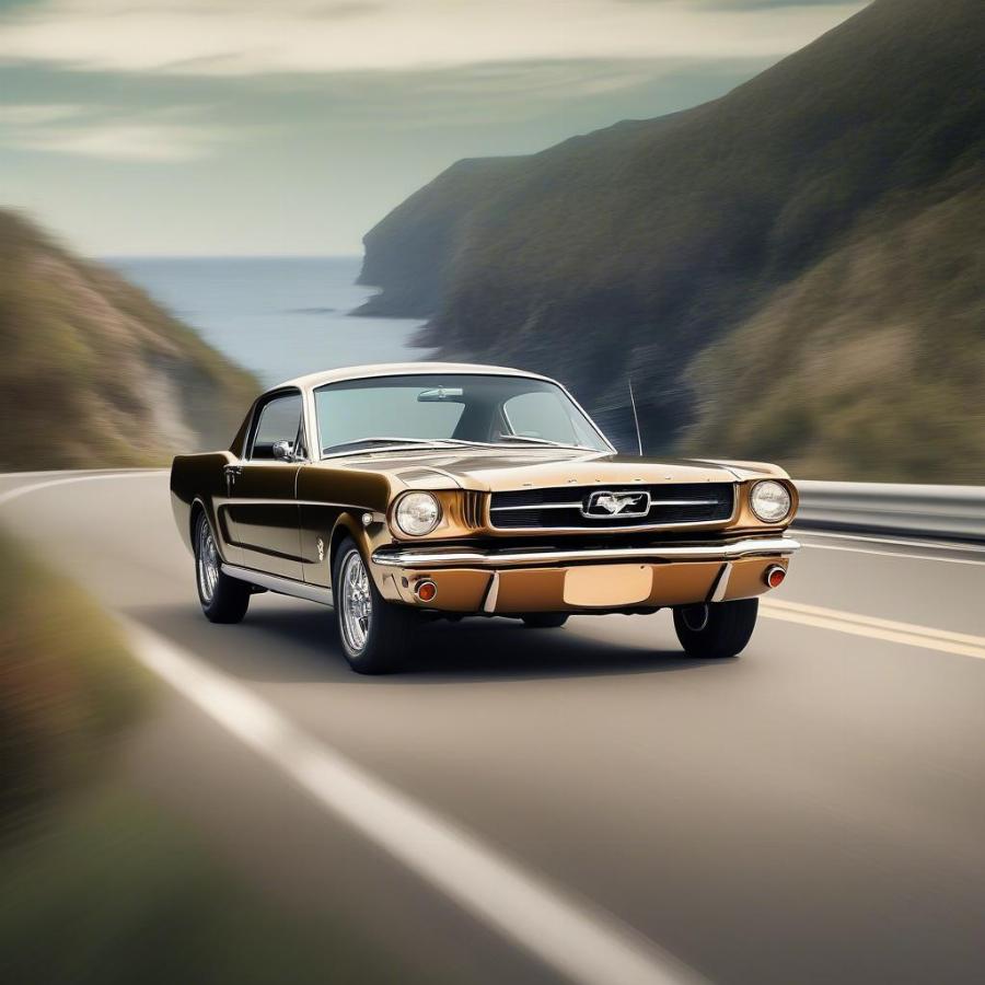 1966 Mustang Cruising on a Scenic Road