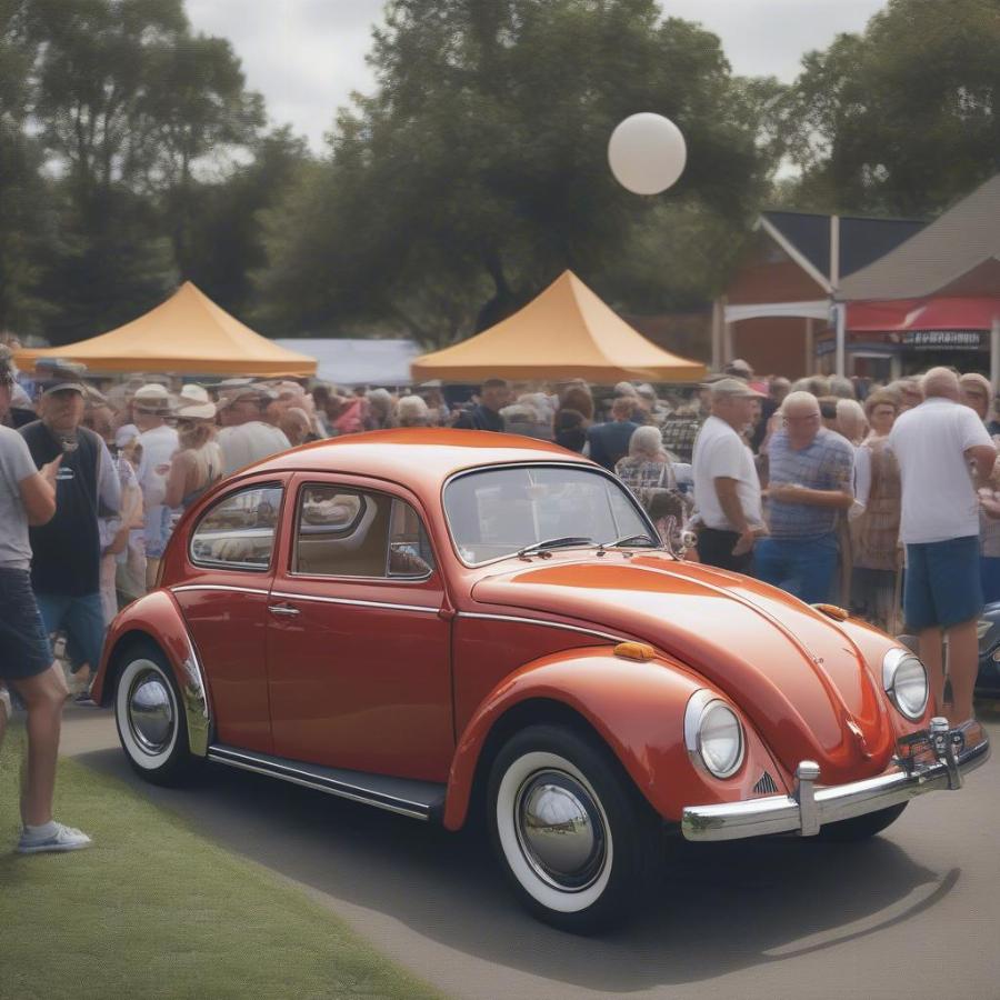 Classic Volkswagen Beetle at a Car Show